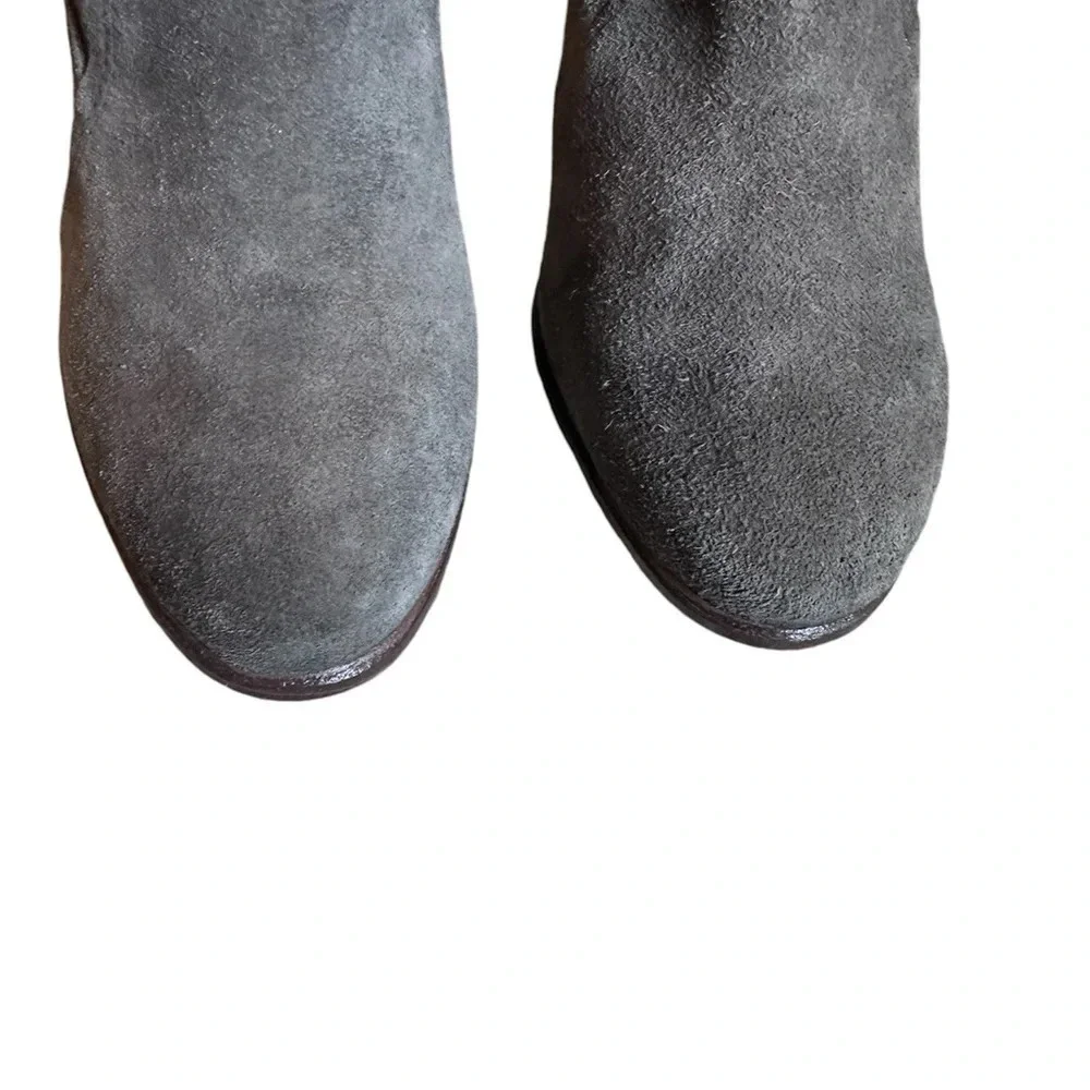 Vince Camuto Fenyia Dark Gray Suede Block Heel Ankle Booties- Women’s 8 - Picture 3 of 13